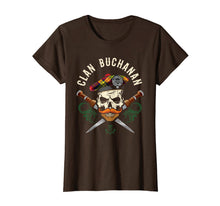 Load image into Gallery viewer, Scottish Clan Buchanan Bad Ass Skull with Tam Clan Badge T-Shirt-666890