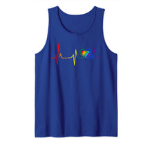 Load image into Gallery viewer, LGBT Rainbow Heartbeat T shirt Gay and Lesbian Pride month Tank Top