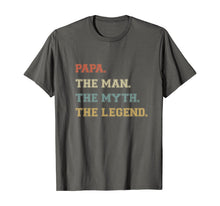Load image into Gallery viewer, I Am The Papa The Man The Myth And The Legend Varsity Style T-Shirt