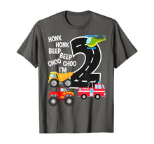 Load image into Gallery viewer, Kids Trucks 2nd Birthday Party Toddler I'm 2 Year Old Bday T-Shirt