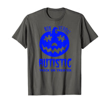 Load image into Gallery viewer, Non Verbal Autistic Trick or Treater Blue Halloween Pumpkin T-Shirt