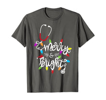 Load image into Gallery viewer, Nurse Stethoscope Merry and Bright Christmas Lights Gift T-Shirt