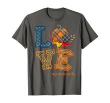 Load image into Gallery viewer, Womens LOVE Grandma Life Plaid Pumpkin Fall Thanksgiving T-Shirt