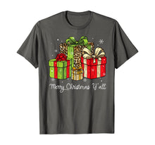 Load image into Gallery viewer, Merry Christmas Y'all Leopard Print Christmas Gift Box Xmas T-Shirt