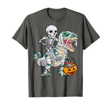 Load image into Gallery viewer, Skeleton Riding Mummy Dinosaur T rex Halloween Kids Boys Men T-Shirt