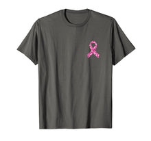 Load image into Gallery viewer, Camo pink ribbon pocket print breast cancer awareness T-Shirt