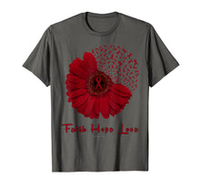 Load image into Gallery viewer, Faith Hope Love World Aids Day Awareness Flower Red Ribbon T-Shirt