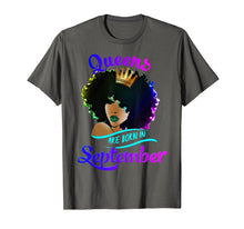 Load image into Gallery viewer, Queens Born September Shirt Black Girl Virgo Libra Birthday T-Shirt
