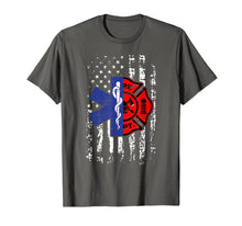 Load image into Gallery viewer, EMT Firefighter Shirt Firefighter EMT American Flag Gift T-Shirt