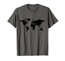 Load image into Gallery viewer, World Map t-shirt Black Silhouette Countries Continents