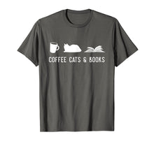 Load image into Gallery viewer, Coffee Cat Book Shirt Cute Bookworm Librarian Gift