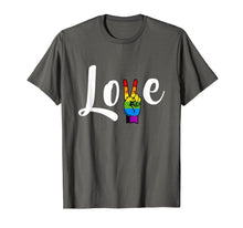 Load image into Gallery viewer, Mens LOVE Peace Sign Rainbow Gay Pride Shirt Love Is Love T-Shirt