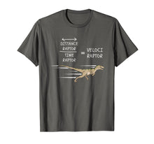 Load image into Gallery viewer, Velociraptor Equation T-Shirt Funny Physics Dinosaur Tee
