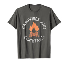 Load image into Gallery viewer, Campfires and Cocktails Tshirt Drinking Camping Trips