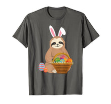 Load image into Gallery viewer, Easter Sloth T-Shirt Funny Sloth With Bunny Ears and Eggs