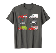Load image into Gallery viewer, Kids Fire Truck Ambulance Garbage Truck Police Car T-Shirt