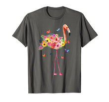 Load image into Gallery viewer, Pink Flamingo Watercolor T shirt Hawaiian Flowers Floral