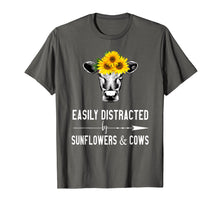 Load image into Gallery viewer, Easily distracted by sunflowers and cows T-shirt