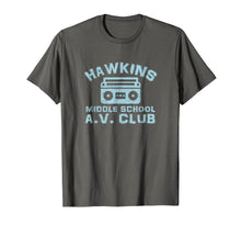 Load image into Gallery viewer, Hawkins Middle School AV Club T-Shirt Boom Box Vintage 80s