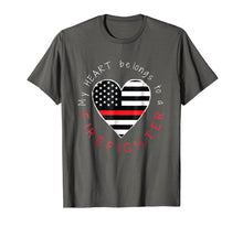 Load image into Gallery viewer, Firefighter Wife Girlfriend - Thin Red Line Heart - T-shirt