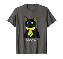 Load image into Gallery viewer, Black Business Cat Kitten with Yellow Tie T-shirt Tee Tshirt