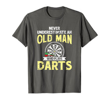 Load image into Gallery viewer, Mens Old Man & Darts Tshirt Father's Day Dart Player Gift Idea