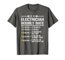 Load image into Gallery viewer, Funny Electrician Hourly Rate Humor T-Shirt
