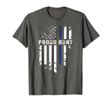 Load image into Gallery viewer, Thin Blue Line Proud Aunt Police Family T-Shirt