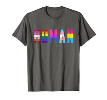 Load image into Gallery viewer, HUMAN Flag LGBT Gay Pride Month Transgender T Shirt
