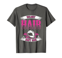 Load image into Gallery viewer, Biker Chick Shirt Motorcycle Helmet Hair Dont Care Pink