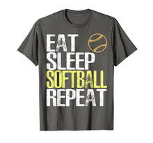 Load image into Gallery viewer, Eat Sleep Softball Repeat T-Shirt Cool Sports Gift Shirt