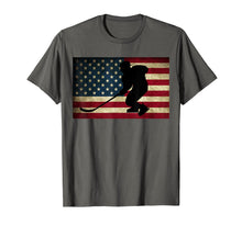 Load image into Gallery viewer, Ice Hockey T-Shirt USA Flag Ice Hockey Player Tee