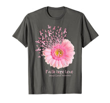 Load image into Gallery viewer, Faith Hope Love Breast Cancer Awareness Flower Pink T-Shirt