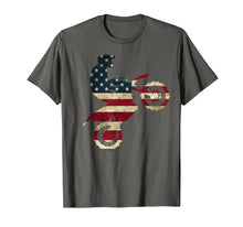 Load image into Gallery viewer, Motocross Dirt Bike tshirt American Flag Gift Brap Shirt Dad