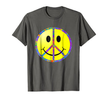 Load image into Gallery viewer, Funny Tye Dye Peace Sign Smiley Face Tshirt
