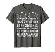 Load image into Gallery viewer, Job Makes Me Want To Throat Punch Coworkers Funny T-Shirt