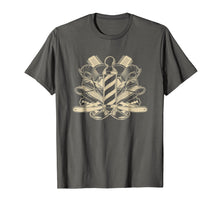 Load image into Gallery viewer, Barbers Pole Scissor Hair barbershop t shirts for gifts