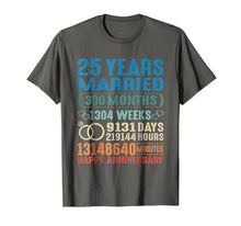 Load image into Gallery viewer, 25 Wedding Anniversary 25th Celebrate T Shirt 300 Months