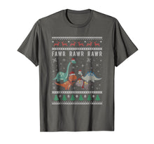 Load image into Gallery viewer, Dino Ugly Christmas Sweater T-Shirt, Xmas Dinosaur Tee
