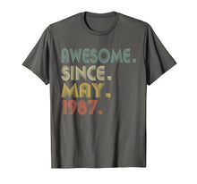 Load image into Gallery viewer, 32nd Birthday Gifts T-Shirt Vintage Awesome Since May 1987