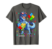 Load image into Gallery viewer, Dinosaur T-Rex T Shirt Autism Awareness Embrace Differences