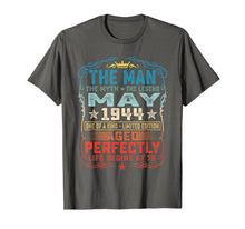 Load image into Gallery viewer, 75th Birthday Gifts T-Shirt Fun The Man Myth Legend May 1944