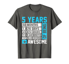 Load image into Gallery viewer, 5th Birthday Shirt 5 Years of Being Awesome