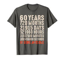 Load image into Gallery viewer, 60 Years Old 60th Birthday Vintage Retro T Shirt 720 Months