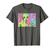 Load image into Gallery viewer, Funny Alien Shirt - Trippy Alien Eating Pizza T-shirt 80s