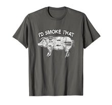 Load image into Gallery viewer, I'd Smoke That T-Shirt Pig Grill BBQ Meat Distressed Tee