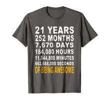 Load image into Gallery viewer, 21st Birthday Gifts T Shirt 21 Years Old Being Awesome Tee