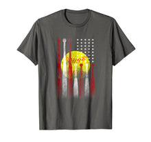 Load image into Gallery viewer, American Flag Vintage Softball Flag T-Shirt, Dad, Mom Gift
