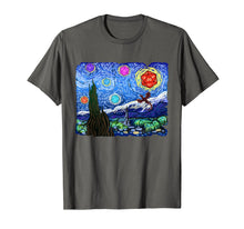 Load image into Gallery viewer, Tabletop Gaming Gift Shirt Starry Night Dragons D20 Dice Tee