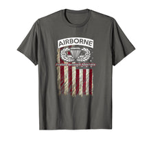 Load image into Gallery viewer, Airborne Paratrooper T-shirt Black Jump Wings Airborne Tab